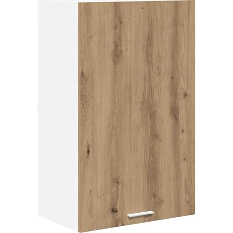 Armario moderno de pared con almacenamiento eficiente 50 x 31 x 80 cm acabado en roble macizo estilo artesanal 020053312 (1/5)