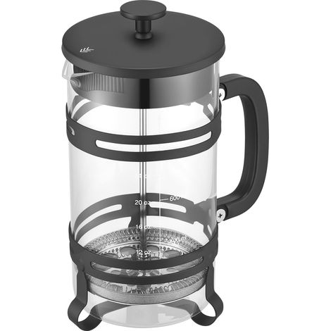 Mophorn 1 Liter French Press Coffee Maker, Borosilicate Glass with Stainless Steel Filter, Ideal for Coffee and Tea Brewing at Home, Camping, or Travel, Silver