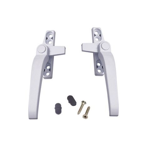 Fenêtres en alliage d'aluminium gauche et droite avec verrouillage de sécurité à double vitrage - tige droite blanche 142 × 15 mm, 2 pièces (1/4)