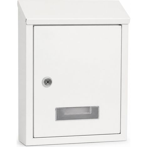 Boîte aux lettres murale sécurisée avec serrure blanc 30 cm (1/5)