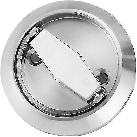 Poignées de porte encastrées, poignées plates rondes, poignées de verrouillage d'armoire, poignées de tiroir, poignées annulaires en acier inoxydable en forme de coupe avec verrous de porte carrés (2  (1/5)