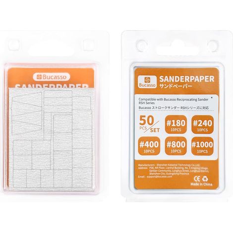 Papier abrasif pour ponceuse alternative RSH-1000, grains 180/240/400/800/1000, 10 pièces chacune avec 20 tampons chacune (1/5)