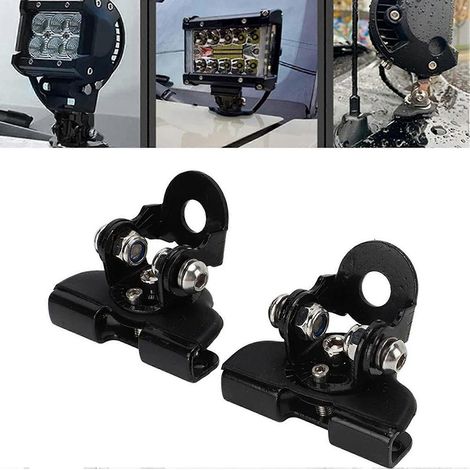 Supports de fixation universels pour barres lumineuses LED, fixations réglables pour montants de capot, support de fixation pour projecteur de travail LED (8 pièces) (1/5)
