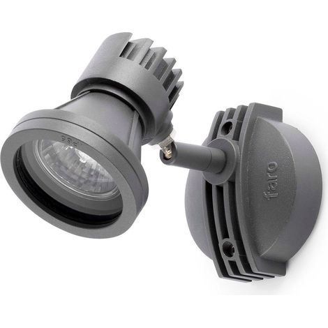 Faro Miniproject - Spot mural extérieur à 1 ampoule gris IP65, GU10 (1/7)