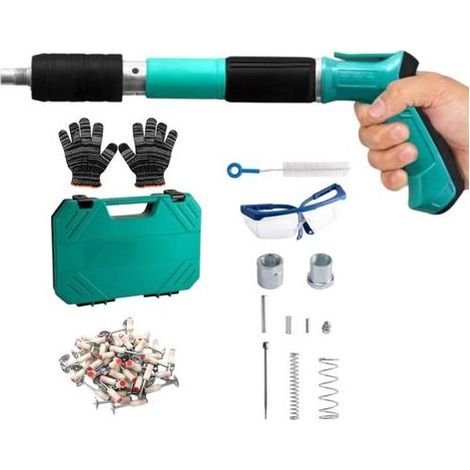 Pistolet à Clous manuel,Kits de pistolet à ongles en béton,Acier réglable pour plafonds,Tuyaux,Installation de circuits,Décoration intérieure(Avec 200 Clous) (1/5)