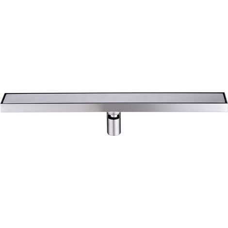 Caniveau Douche 60 cm, Panneau 2 en 1, avec Siphon et Filtre pour Salle de Bain Rectangulaire