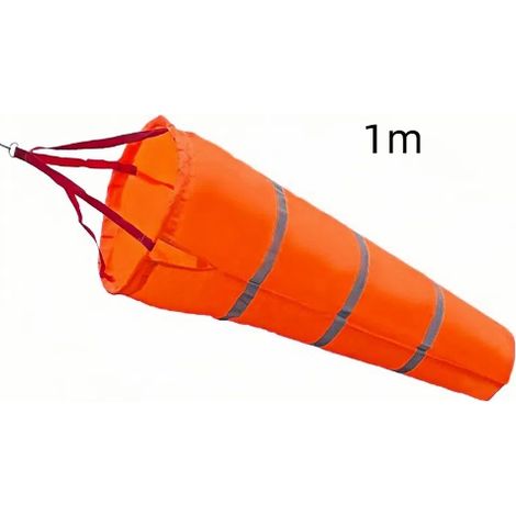 Manche à air rayée, indicateur de direction du vent pour mesurer la direction du vent, avec sangle orange d'extérieur (en polyester, 100 cm) (1/4)
