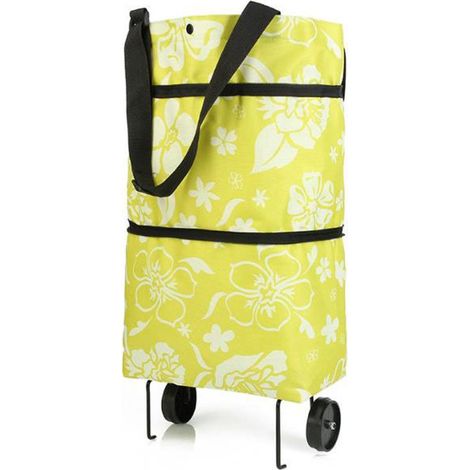 Caddie de courses pliable 3 en 1 - Tissu Oxford - Léger - Pliable - Réutilisable - Sac de courses à Roues - Extra Groot et robuste - 45 x 40 x 14 cm (1/5)