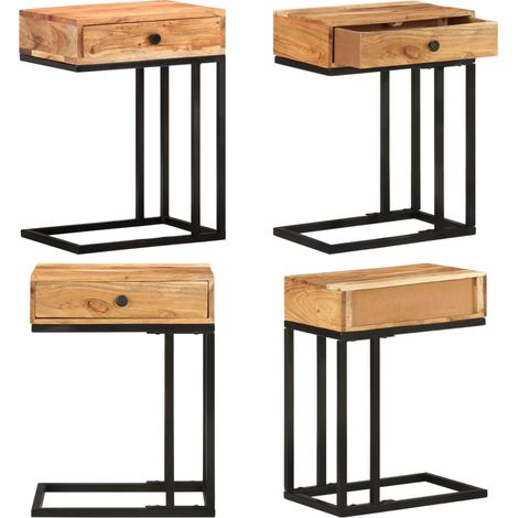 Beistelltisch U-Form 45x30x61 cm Akazie Massivholz - Holztisch - Wohnzimmer Dekoration - Beistelltisch - Akasieholzt - U-förmiger Tisch - Home & Living (1/5)