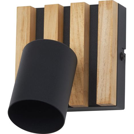 OSRAM décor noir/bois, acier et bois de pin, 220-240 V, GU10, raccordement par bornes, 3 pôles (L, N, PE), IP20 (1/4)