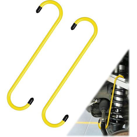 2 compresores de gancho para pinzas de freno con punta de goma, acero duradero, resistentes a la corrosión, para frenos de coche, ejes, suspensión y herramientas de extensión de frenos. (1/3)