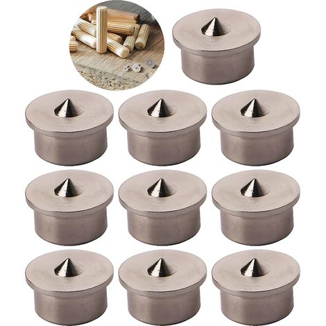 Outil de Centrage de Goujon d'Alignement de Bois Pointe le Centre de perçage de marqueur, 10 mm (10 Pcs) (1/5)