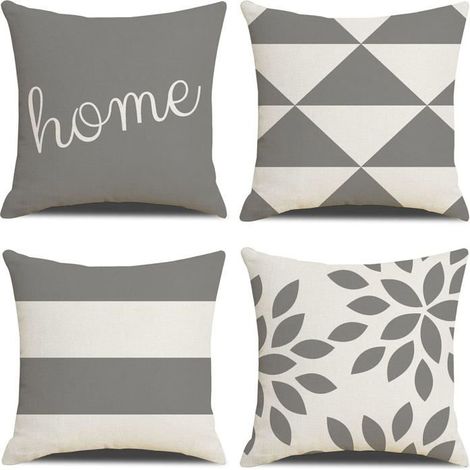 Set mit 4 Kissenbezügen (45 x 45 cm), Sofakissen-Dekoration, Wohnzimmer, Schlafzimmer, geeignet für Sofas und Sessel (1/4)