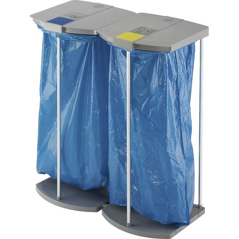 Hailo, Support sac-poubelle avec 250 sacs-poubelle bleus,