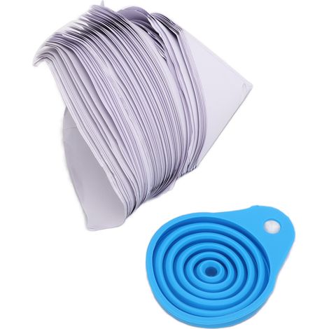 Lot de 101 filtres à peinture en papier de 150 µm, entonnoir en silicone pliable, doux et non toxique, en maille de nylon. (1/5)