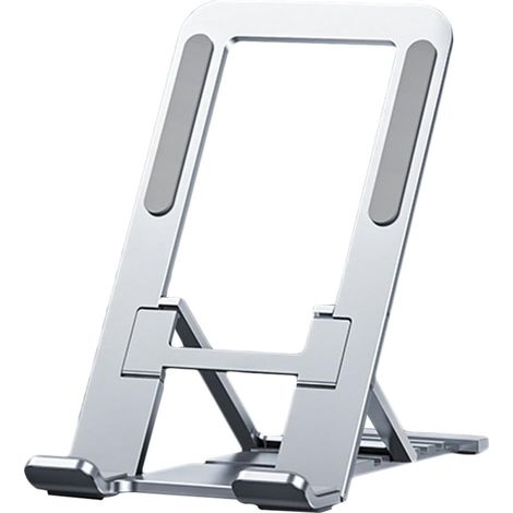 Support de Téléphone Libérez Vos Mains Facilement de Bureau Pliable en Alliage D'aluminium Silicone, Support Réglable pour Tablette, pour Bureau et Salon (1/5)