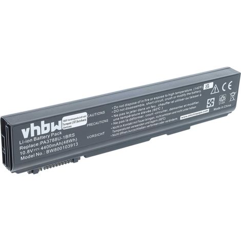 vhbw Akku kompatibel mit Toshiba Tecra S11-010, S11-00Y, S11-011, M11-ST3502, M11-ST3501, M11-W3421, M11-ST3510 Notebook (4400 mAh, 10,8 V, Li-Ion) (1/5)