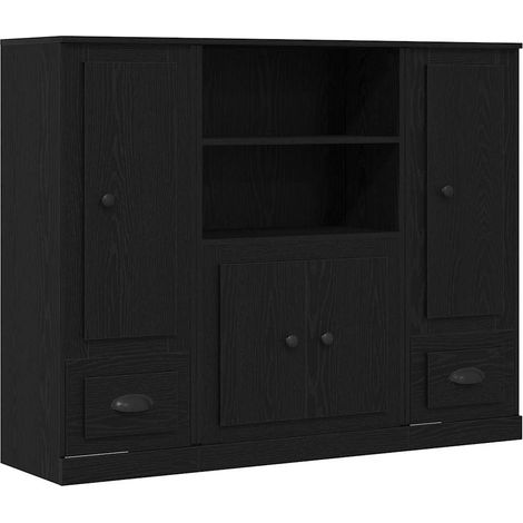 Maison Exclusive - Highboard con cajón Roble Negro 132 x 35.5 x 1