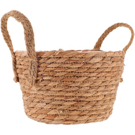 Panier à Fleurs Décoratif Tressé en Rotin Poignée, Panier Décoratif pour Plantes et Fleurs Séchées, Intérieur et Extérieur, Rangement et Transport (1/5)