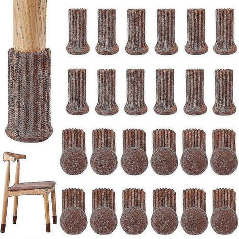 Lot de 24 housses de chaise haute élasticité, chaussettes de protection pour meubles et pieds de chaise antidérapants (1/4)