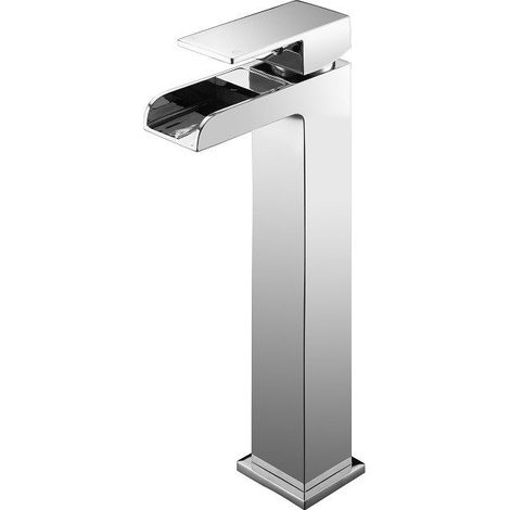 Stano. – Robinet mitigeur lavabo haut en laiton massif – Finition chromée – Poignée en alliage de zinc – Cartouche céramique cascade – Aérateur NEOPERL® (1/3)