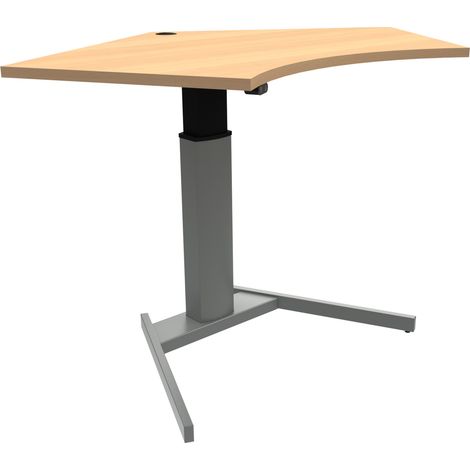 STIER Elektrisch höhenverstellbarer Steh-Tisch 501-19, 66-120cm, Tischplatte 138 x 92 cm, Buche, melaminbeschichtet