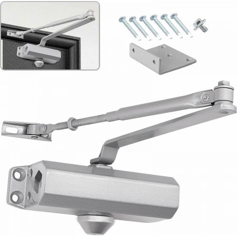 Ferme-Porte Hydraulique Réglable 25-45kg Argent (1/5)