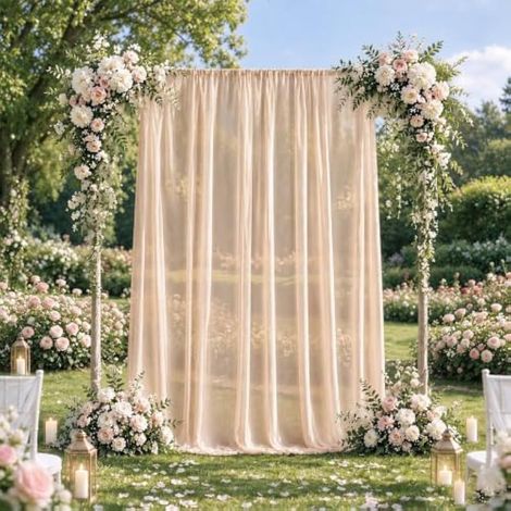 Rideau de fond 140 x 300 cm, 1 rideau de fond pour réception de mariage (1/5)