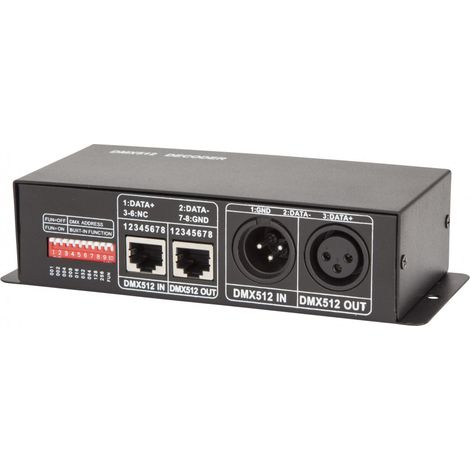 Controlador DMX512 RGB 12/24VDC 3 Canales 8A ► 288/576W