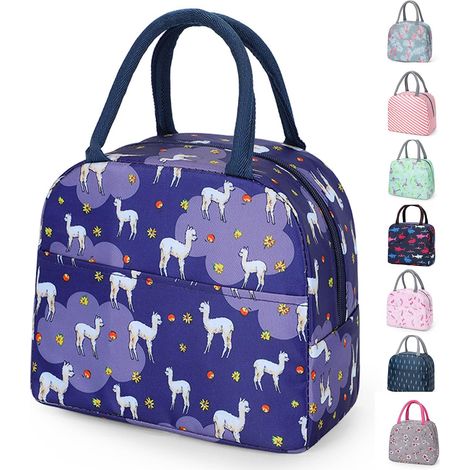 Isolation et conservation de la chaleur Sac à lunch portable réutilisable (Navy Alpaca)