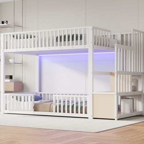 letto letto matrimoniale struttura letto LED bianco OKMYHOME