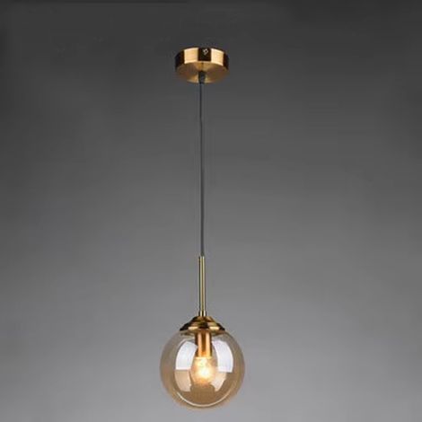 Lustre moderne en métal de luxe nordique créatif transparent/fumé gris/ambre boule de verre lampe suspendue cluster e 27 îlot de cuisine salon salle (1/5)