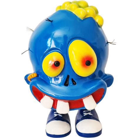 Tirelire monstre Bleu sur ressort (1/2)