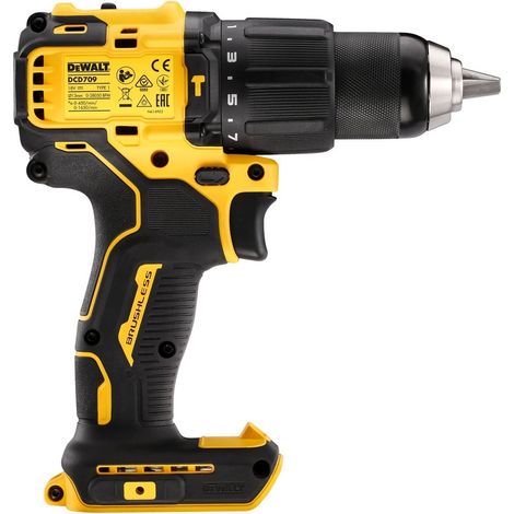 Dewalt – Perceuse à percussion sans fil 18V 65Nm DCD709N – Moteur Brushless – Mandrin 13 mm – Pour béton et brique — vue 2
