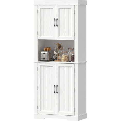 HOMCOM Armadio Dispensa Cucina Vano Microonde Bianco 183 cm (1/5)