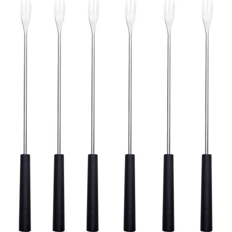 Lot de 6 fourchettes pour fondue à fromage(noir) (1/4)