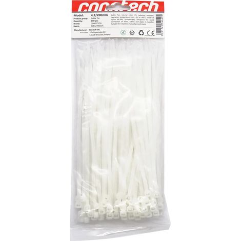 Klemmbinder 4,2x200 weiß 100 Stück NS