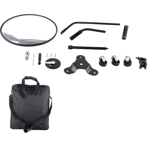 Miroir d'inspection sous véhicule avec lumière, manche télescopique réglable, angle orientable, outil de sécurité automobile grossissant (1/5)