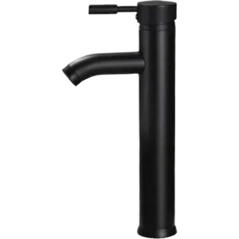 Mitigeur de lavabo inox noir eau chaude/froide pour vasque (1/2)