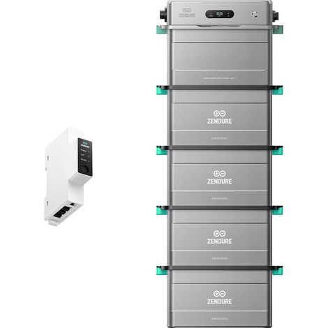 Zendure SolarFlow 1600 AC+ - Stockage AC Plug & Play, compatible avec panneaux solaires, HEMS ZENKI™ 1600W, 1,92 kWh extensible à 11,52 kWh, IP65., avec Compteur intelligent 3CT-S, 4xAB2000L