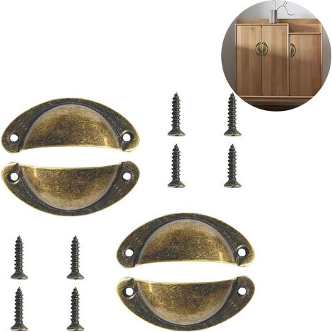 Poignée Coquille Rétro Bronze Tiroir et armoire pour penderies Lot 4 pièces décoratives (1/3)