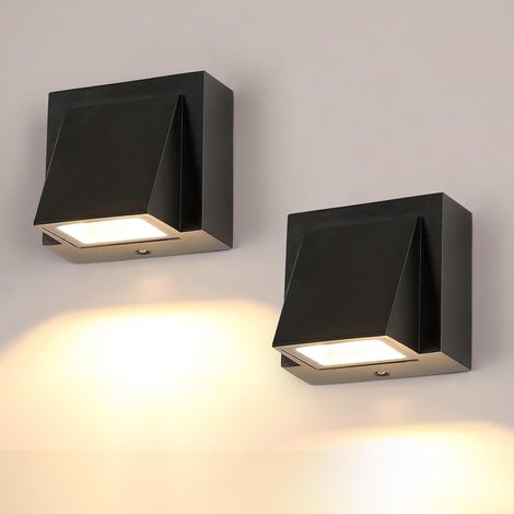 Aplique de pared para interior y exterior, aplique de pared LED COB de 5 W para exteriores, aplique de pared exterior impermeable para sala de estar, dormitorio, jardín, garaje y dormitorio, luz blanc (1/4)