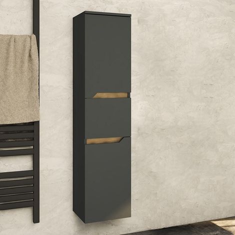 Colonna bagno sospesa colore nero grafite opaco 142 cm LAC-ARES kamalu