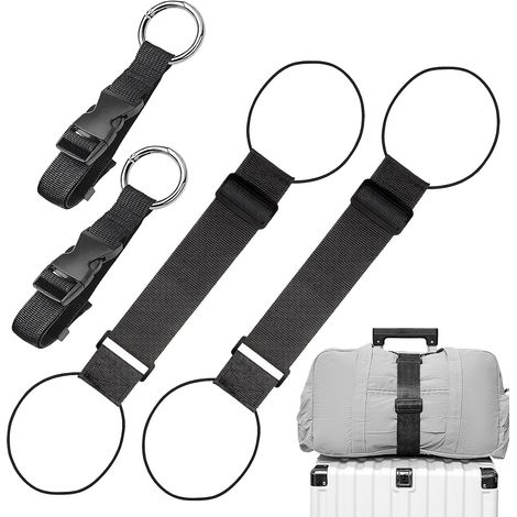 Cinghie elastiche per bagagli, set da 4 cinghie regolabili, accessori da viaggio a mani libere per borse e valigie (1/5)