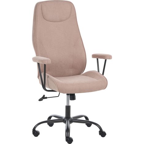 Silla de oficina tapizada en tela altura ajustable posición reclinable sistema de bloqueo gris pardo Titan (1/5)