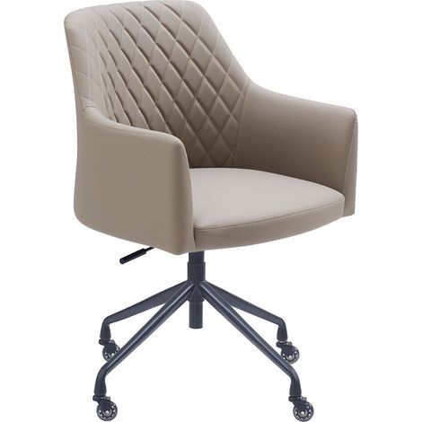 Bürostuhl Vitoria - Taupe - Esszimmerstuhl aus PU-Leder