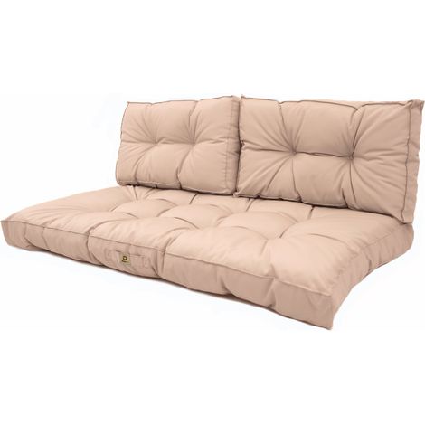 Coussins pour salon de jardin capitonné 120x60cm Beige