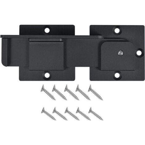 Loquet de portail rabattable de 19,1 cm avec trou de cadenas, loquet de porte réglable en alliage d'aluminium robuste de 4 mm pour porte coulissante et battante, portail extérieur, clôture (1/5)