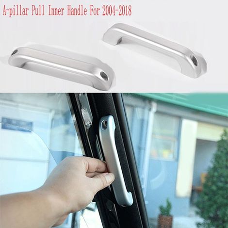 Deux poignées de maintien en alliage d'aluminium pour les montants A des modèles Land Rover Defender 2004-2018. (1/4)