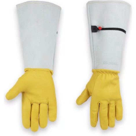 SABIR Gants De Jardinage Cadeau Jardinage Outillage Gants Anti Coupure Gants Rosiers Epineux Outils Jardinage Long Gant Jardinage Femme Homme Gant Jardin-L (1/5)